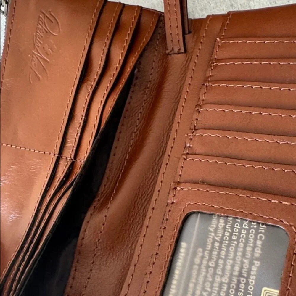 Patricia Nash Leather Tooled Annesley Bifold Wallet Florence Brown